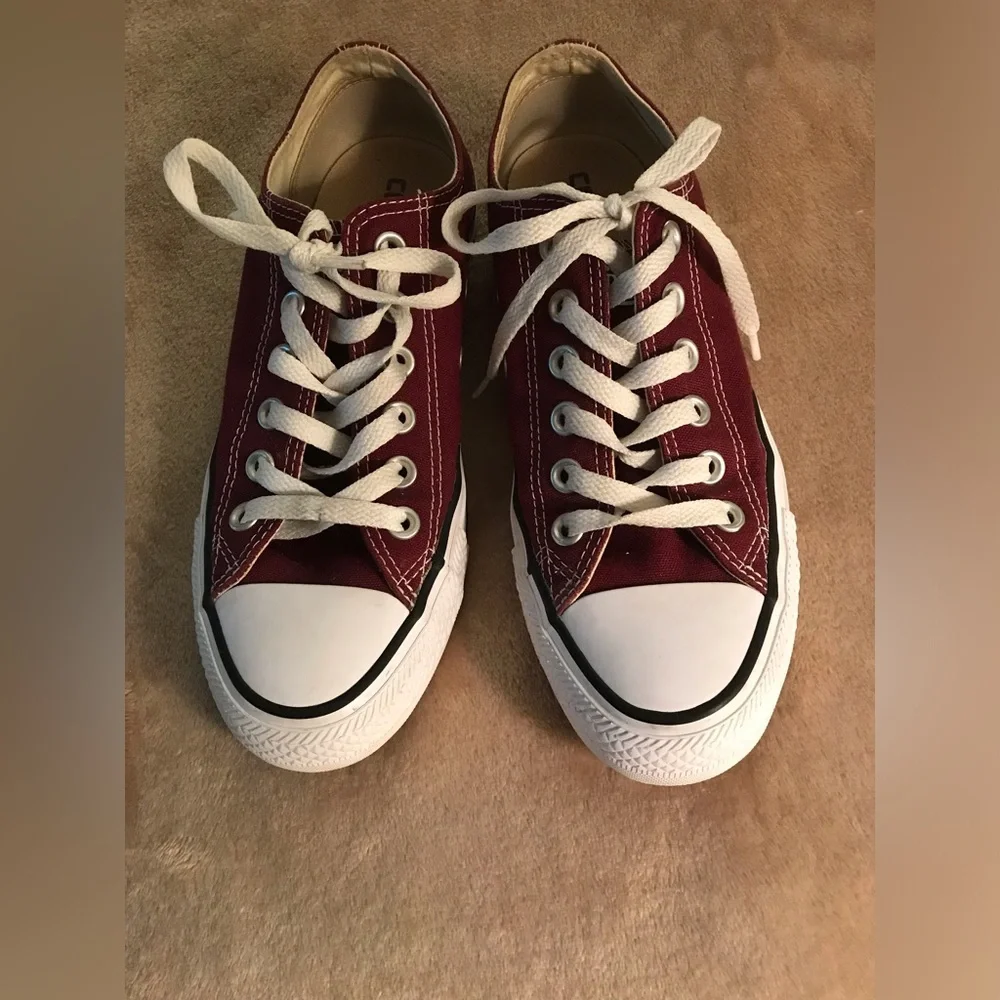 Converse Burgundy Low Top Sneakers